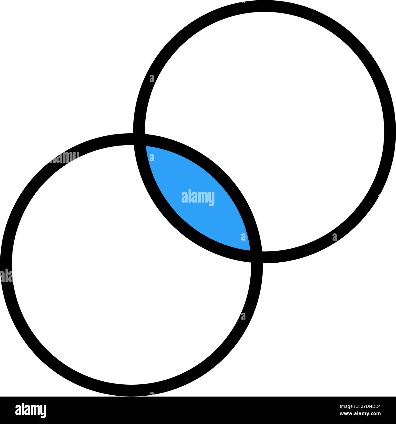 Intersection de cercles et de zones communes bleues. Vecteur modifiable. Illustration de Vecteur