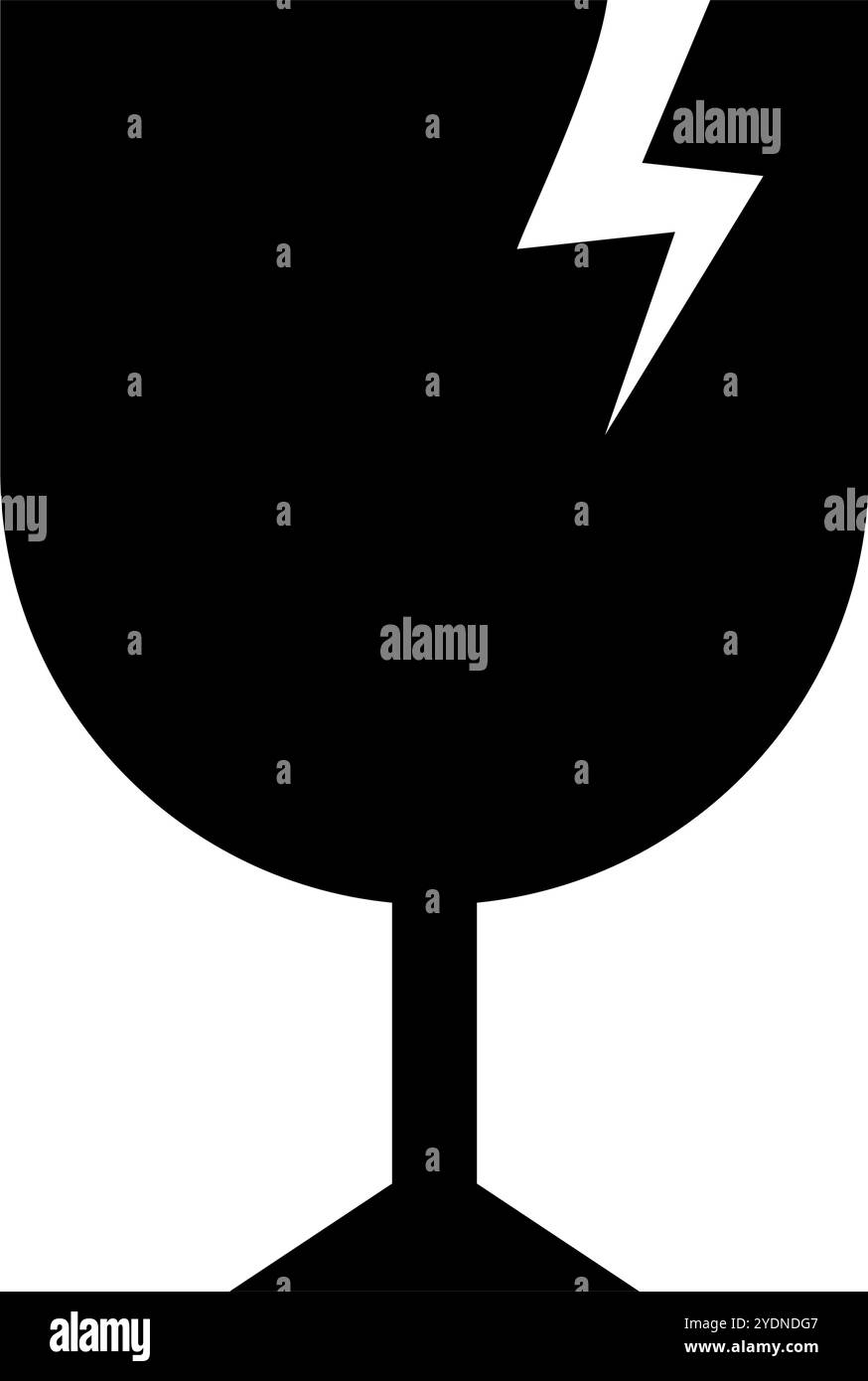Icône de silhouette de verre brisé. Icône fragile. Vecteur modifiable. Illustration de Vecteur