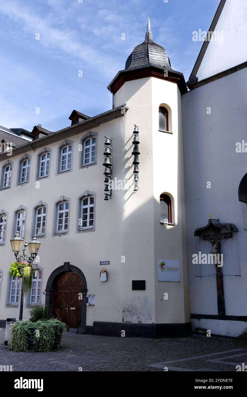 Vieux bâtiments typiques dans la vieille ville de Coblence Allemagne Banque D'Images