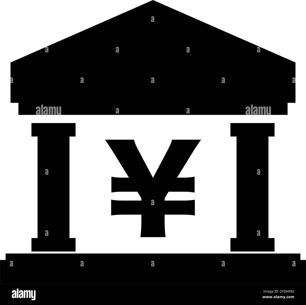 Icône de silhouette Bank of Japan. Vecteur modifiable. Illustration de Vecteur
