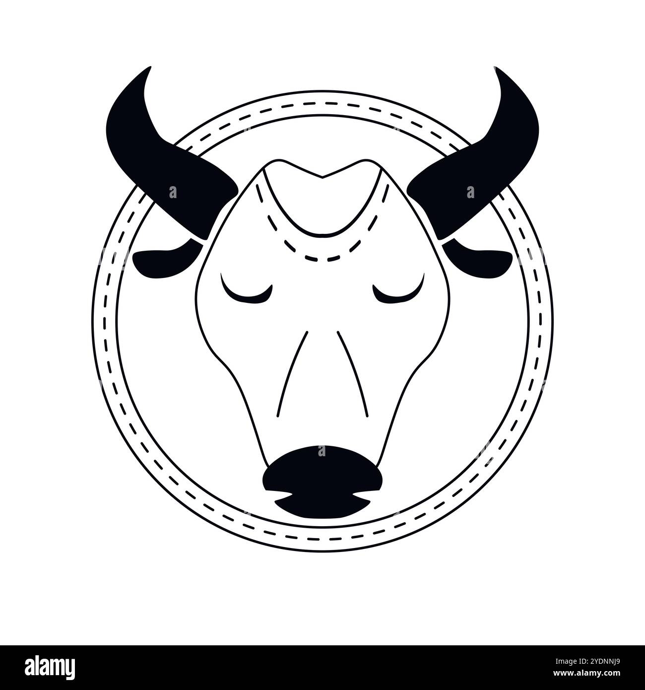 Horoscope du zodiaque. Symbole d'icône astrologique du Taureau. Signe d'étoile stylisé ésotérique. Illustration vectorielle de ligne simple Illustration de Vecteur