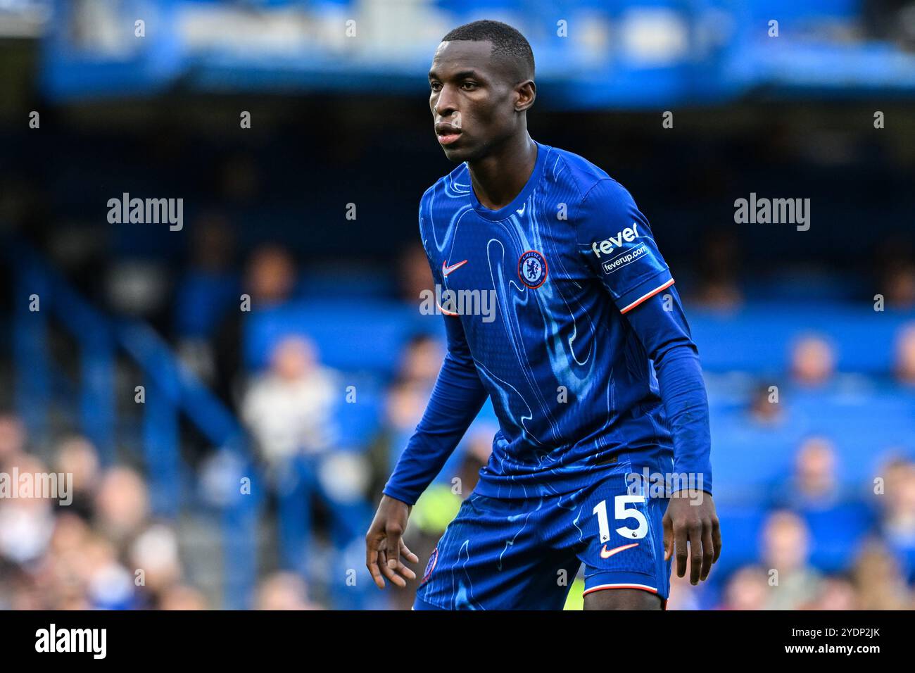 Nicolas Jackson de Chelsea lors du match de premier League Chelsea vs Newcastle United à Stamford Bridge, Londres, Royaume-Uni. 27 octobre 2024. (Photo de Cody Froggatt/News images) à Londres, Royaume-Uni le 27/10/2024. (Photo de Cody Froggatt/News images/Sipa USA) crédit : Sipa USA/Alamy Live News Banque D'Images