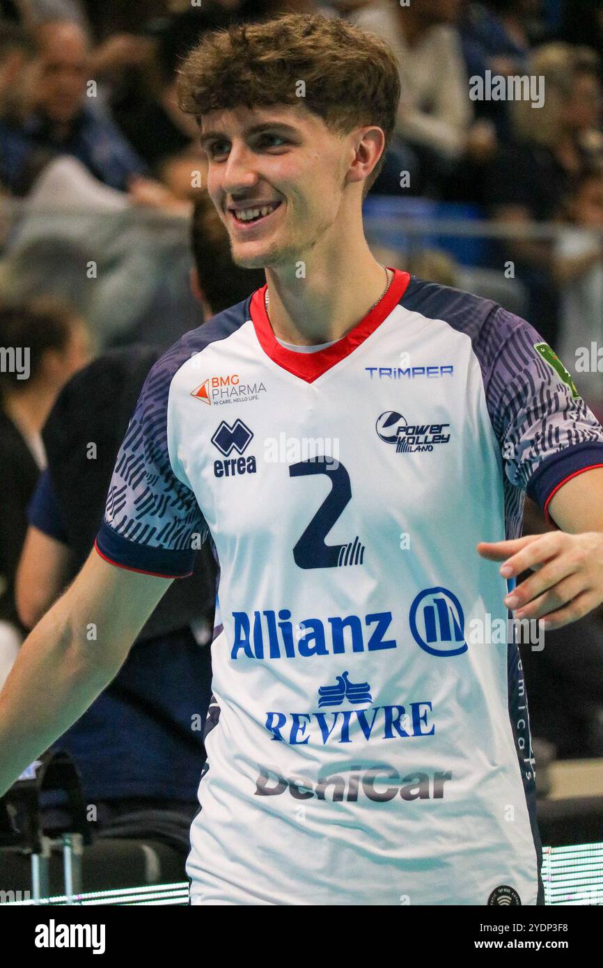 MATTEO STAFORINI (POWERVOLLEY MILANO) pendant Allianz Milano vs Rana Verona, match de Superligue italienne de volleyball Serie A hommes à Milan, Italie, octobre 27 2024 Banque D'Images