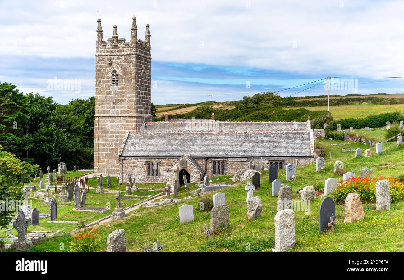 Cornouailles, Angleterre - 1er août 2020 : église St Levan Banque D'Images