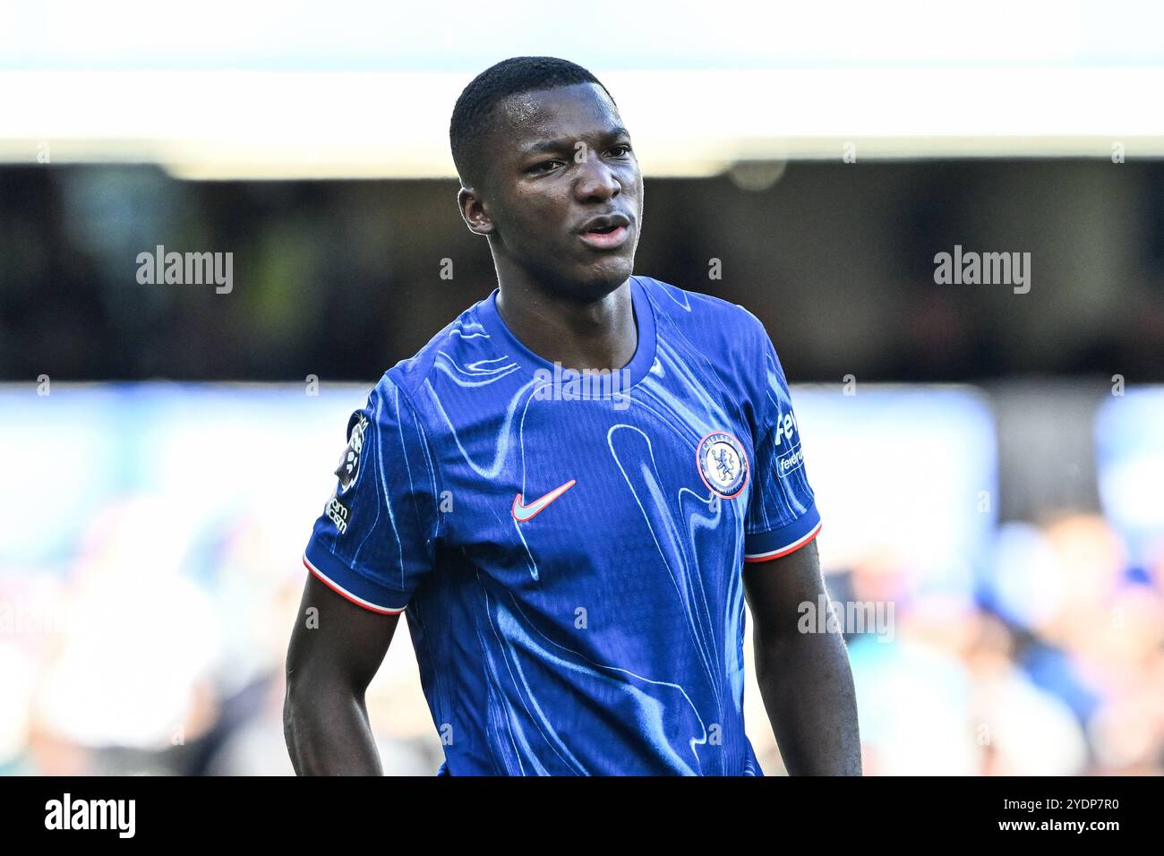 Moisés Caicedo de Chelsea lors du match de premier League Chelsea vs Newcastle United à Stamford Bridge, Londres, Royaume-Uni. 27 octobre 2024. (Photo de Cody Froggatt/News images) à Londres, Royaume-Uni le 27/10/2024. (Photo de Cody Froggatt/News images/Sipa USA) crédit : Sipa USA/Alamy Live News Banque D'Images