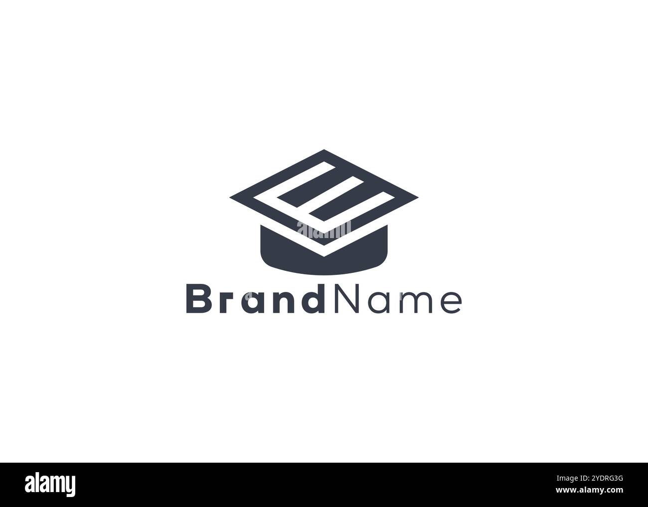 Lettre minimaliste e mortarboard logo . Logo de casquette éducative de style moderne Illustration de Vecteur