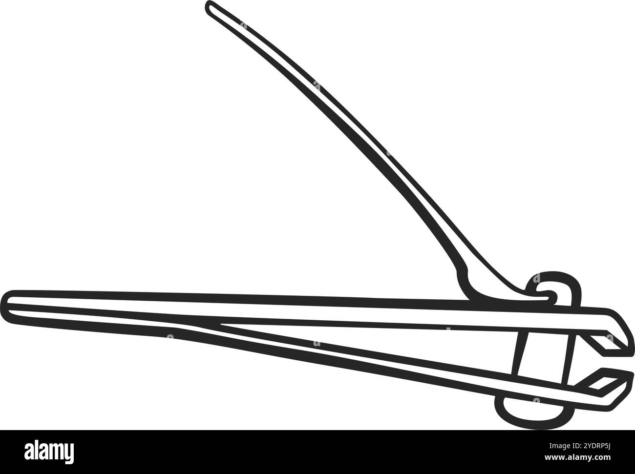 Vue latérale de coupe-ongles en métal pour l'illustration vectorielle de concept de soin des ongles de salon ou de maison Illustration de Vecteur