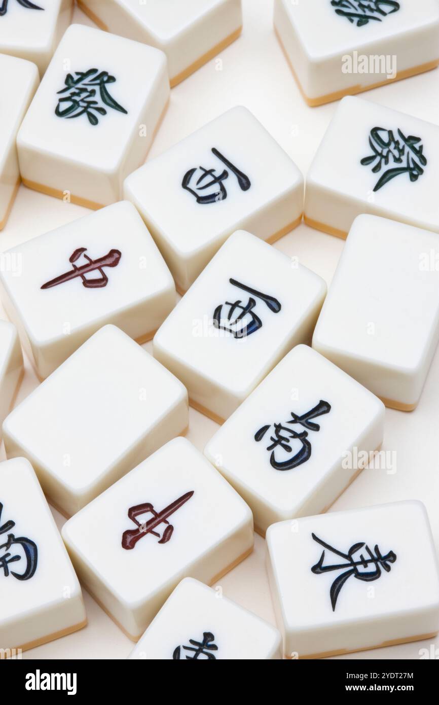 Tuiles de Mahjong Banque D'Images