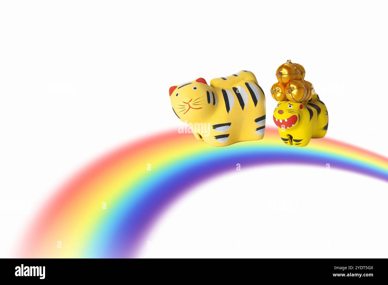 Poupées Tigre traversant l'arc-en-ciel Banque D'Images