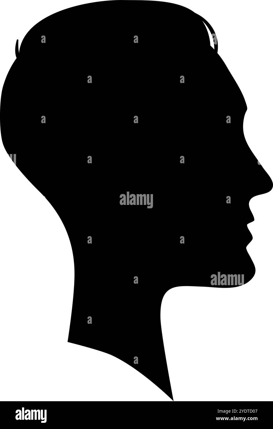 Profil de silhouette noire d'une personne, représentant des concepts tels que l'anonymat, l'identité et l'individualité Illustration de Vecteur