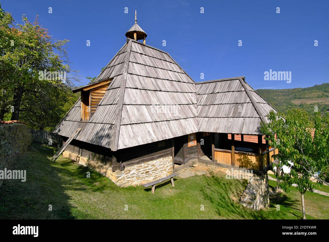 La résidence du prince Milos Obrenovic (maison serbe typique de la première moitié du XIXe siècle appelée « osacanka ») à Gornja Crnuca, Gornji Milanov Banque D'Images