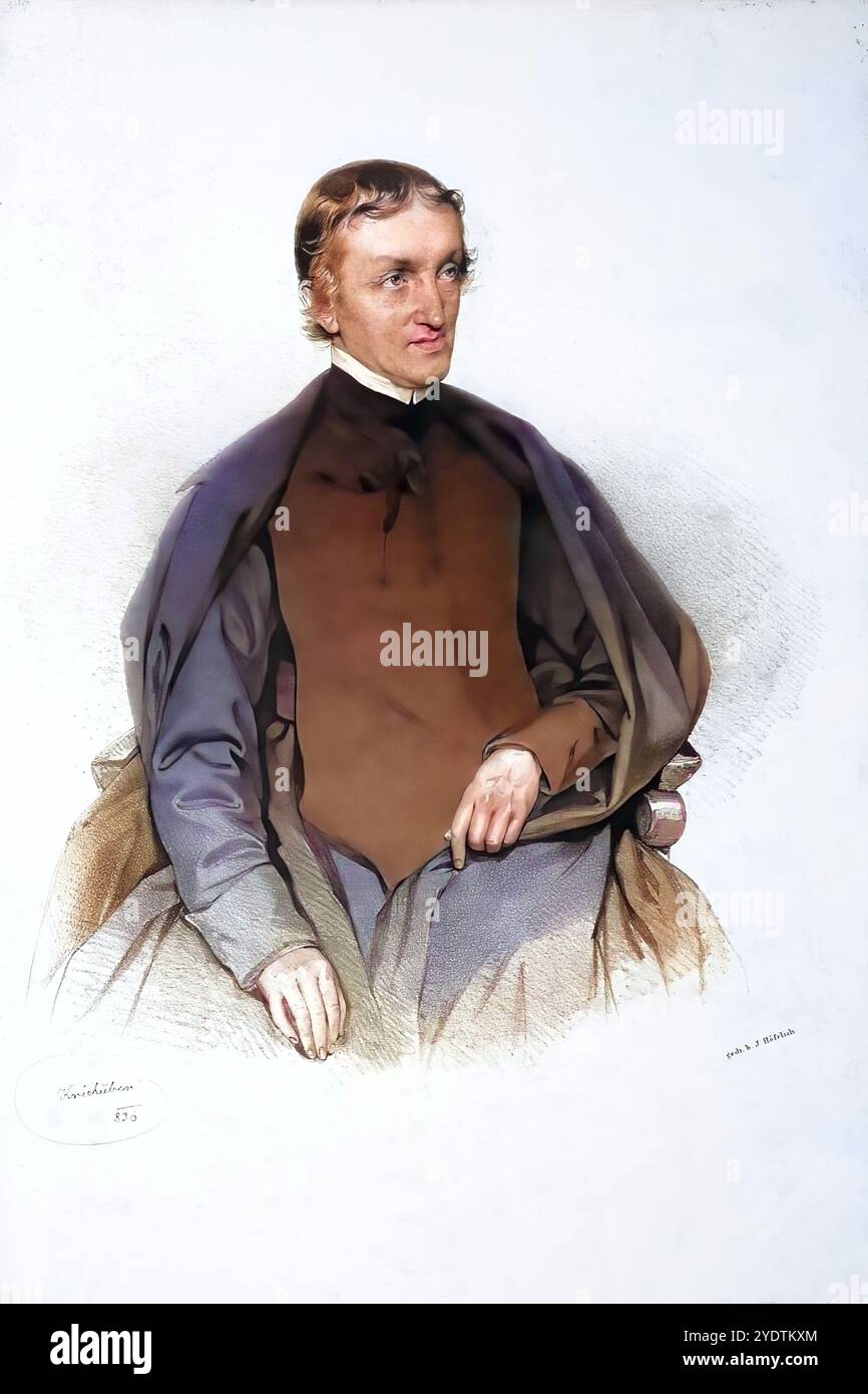 Wilhelm Eder OSB (né le 9 juin 1780 à Feuersbrunn, basse-Autriche ; décédé le 24 septembre 1866 à Melk ad Donau) était un bénédictin autrichien, théologien, homme politique et, de 1838 jusqu'à sa mort, le 60e abbé de l'abbaye de Melk et primat des prélats de basse-Autriche, historique, reproduction numérisée d'un original du XIXe siècle, date d'enregistrement non indiquée, Wilhelm Eder OSB (geb. 9. Juni 1780 à Feuersbrunn, Niederösterreich ; est. 24. Septembre 1866 in Melk a. d. Donau) War ein österreichischer Benediktiner, Theologe, Politiker und von 1838 bis zu seinem Tod der 60. ABT von Stift Melk und PRI Banque D'Images