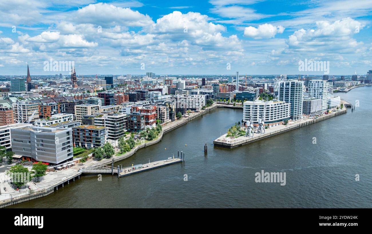Antenne de la Speicherstadt, Hambourg, Allemagne, Europe Banque D'Images
