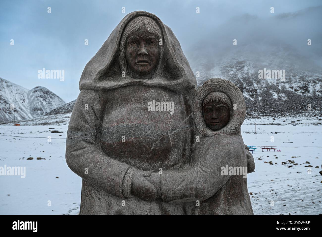 Mémorial inuit, grise Fjord, communauté la plus nordique en Amérique, Nunavut, Arctique canadien, Canada, Amérique du Nord Banque D'Images