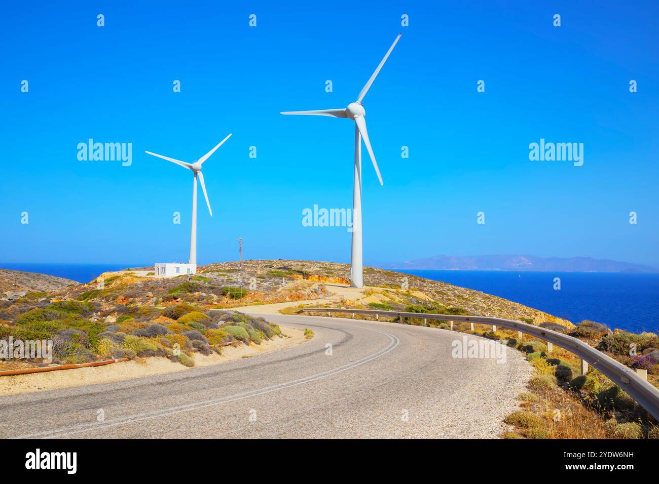 Éoliennes, Sifnos Island, Cyclades, Îles grecques, Grèce, Europe Banque D'Images