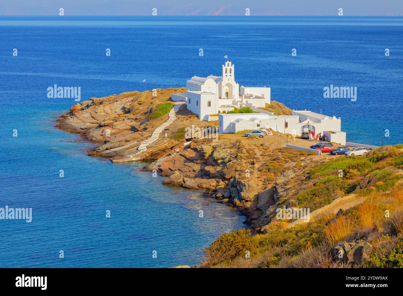 Monastère Chrisopigi, Sifnos Island, Cyclades, Îles grecques, Grèce, Europe Banque D'Images