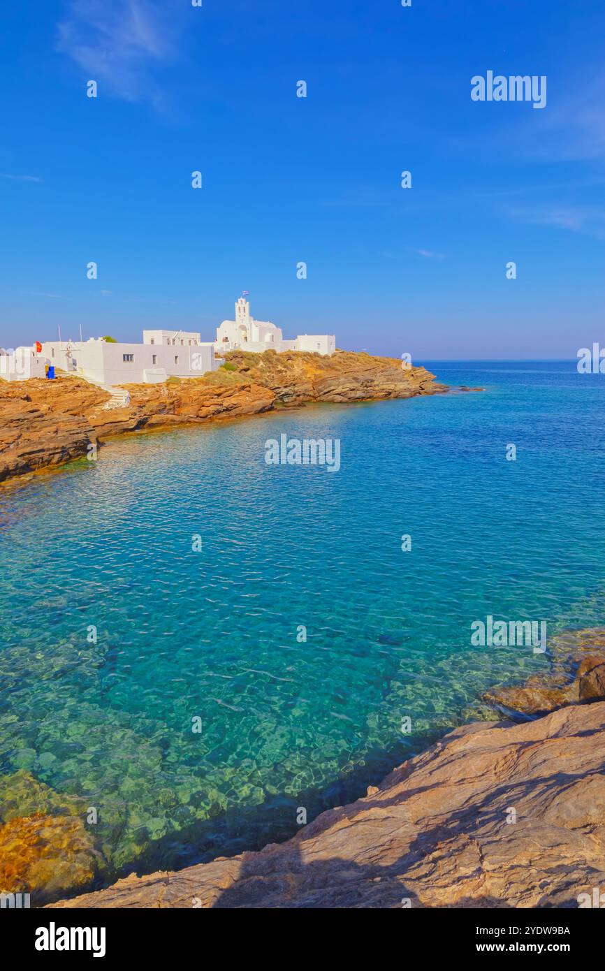 Monastère Chrisopigi, Sifnos Island, Cyclades, Îles grecques, Grèce, Europe Banque D'Images