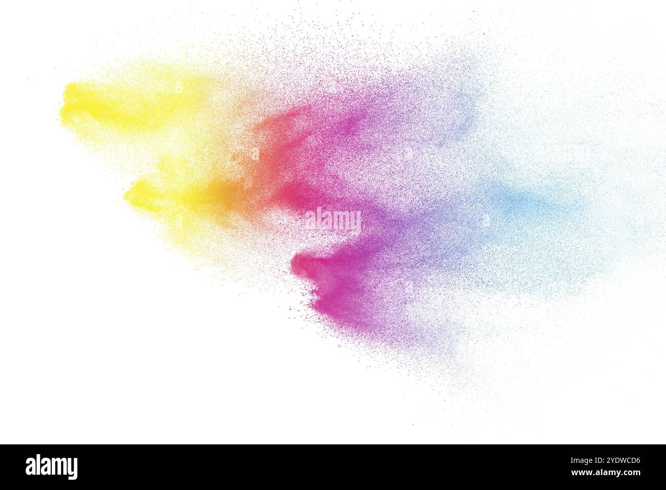 Explosion de poudre de couleur abstraite sur fond blanc. Geler le mouvement des éclaboussures de poussière. Holi peint en festival Banque D'Images