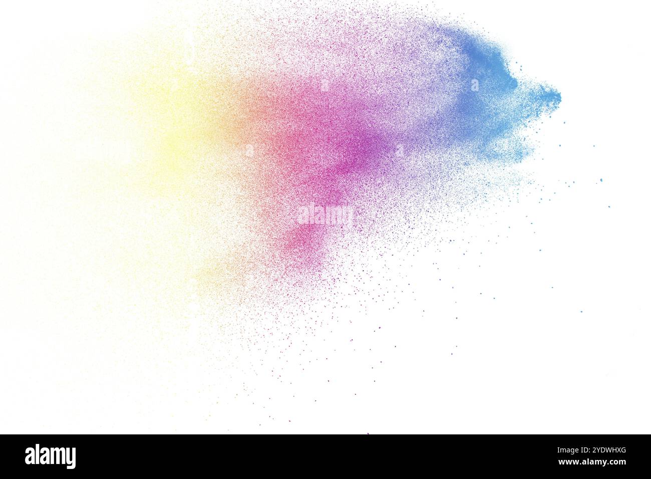 Explosion de poudre de couleur abstraite sur fond blanc. Geler le mouvement des éclaboussures de poussière. Holi peint en festival Banque D'Images