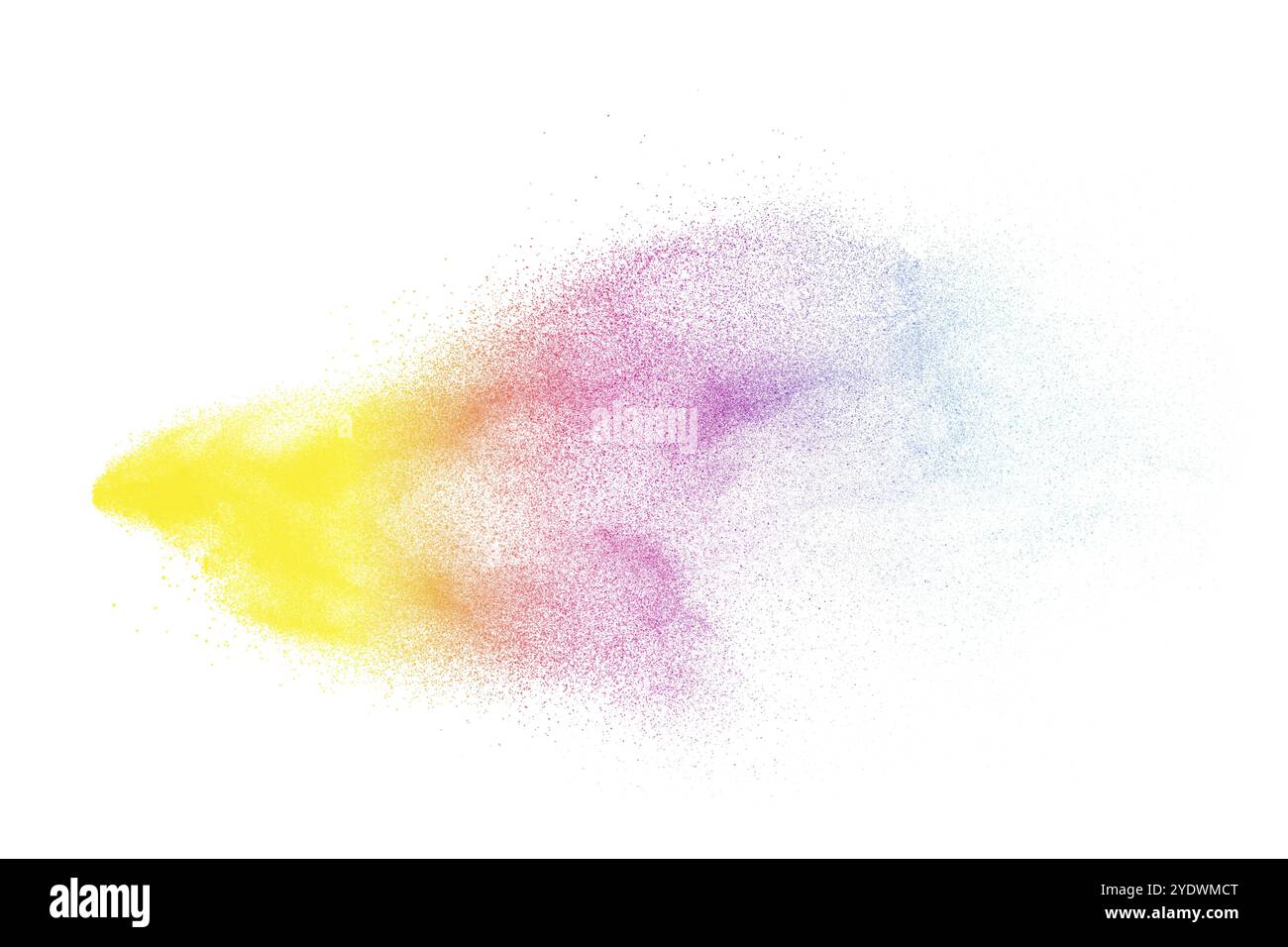 Explosion de poudre de couleur abstraite sur fond blanc. Geler le mouvement des éclaboussures de poussière. Holi peint en festival Banque D'Images
