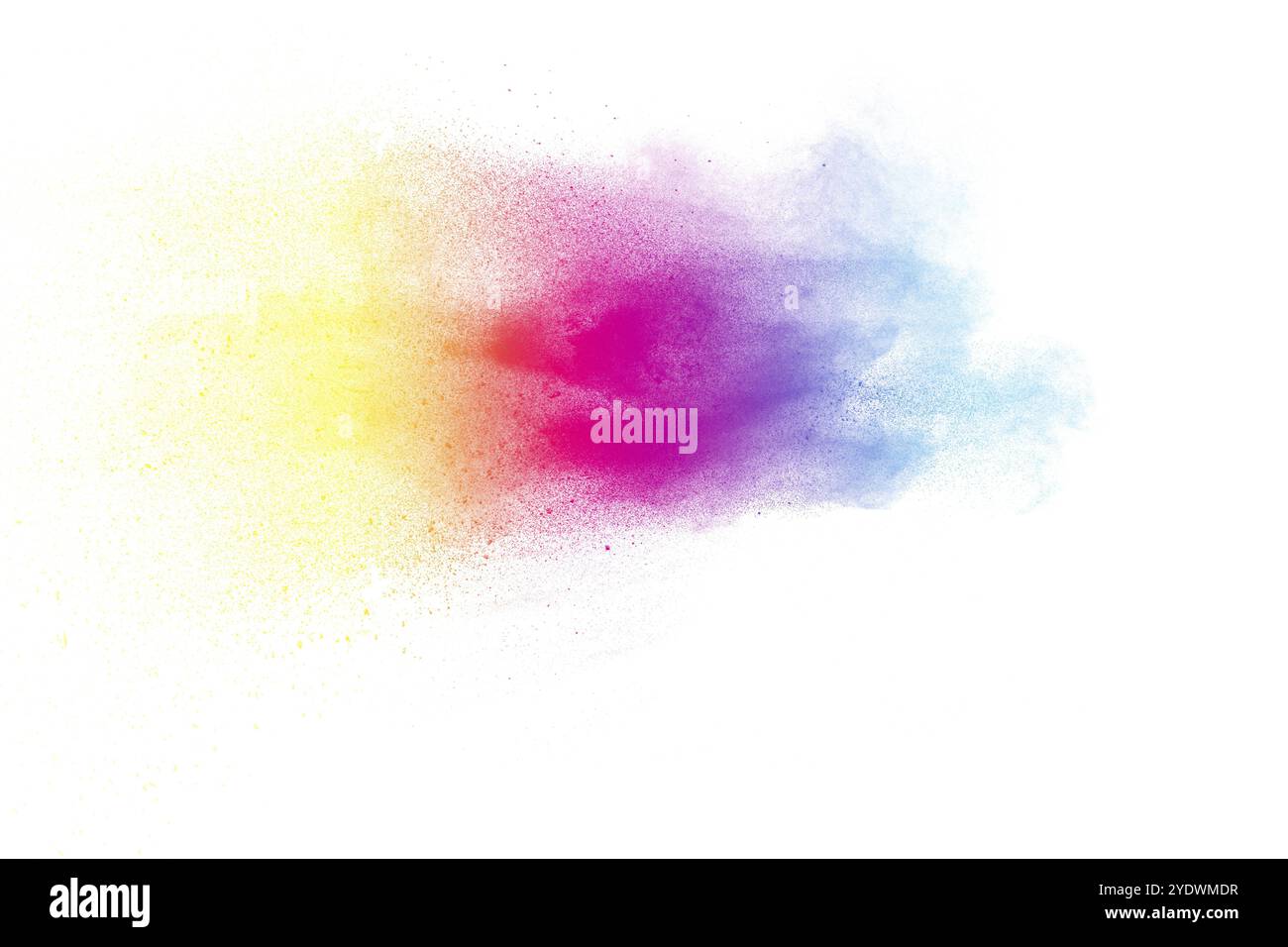 Explosion de poudre de couleur abstraite sur fond blanc. Geler le mouvement des éclaboussures de poussière. Holi peint en festival Banque D'Images