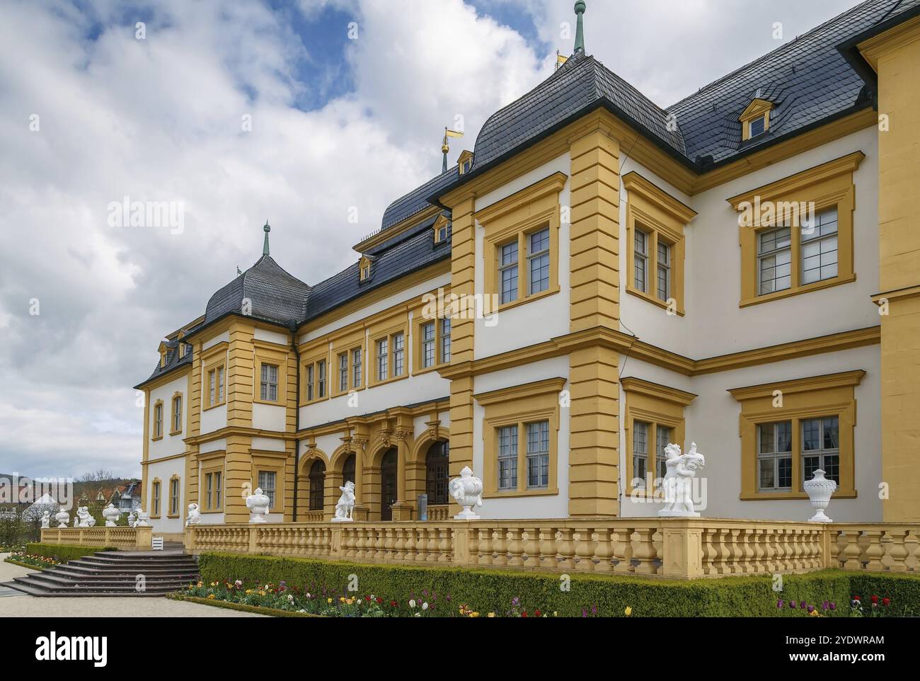 Veitshochheim palais d'été des Prince-évêques de Wurzbourg, construit en 1680/82, a été agrandi en 1753 par Balthasar Neumann, Allemagne, Europe Banque D'Images