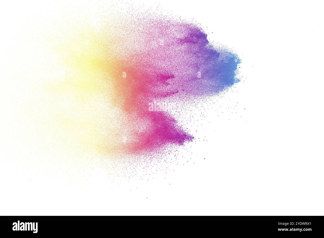 Explosion de poudre de couleur abstraite sur fond blanc. Geler le mouvement des éclaboussures de poussière. Holi peint en festival Banque D'Images