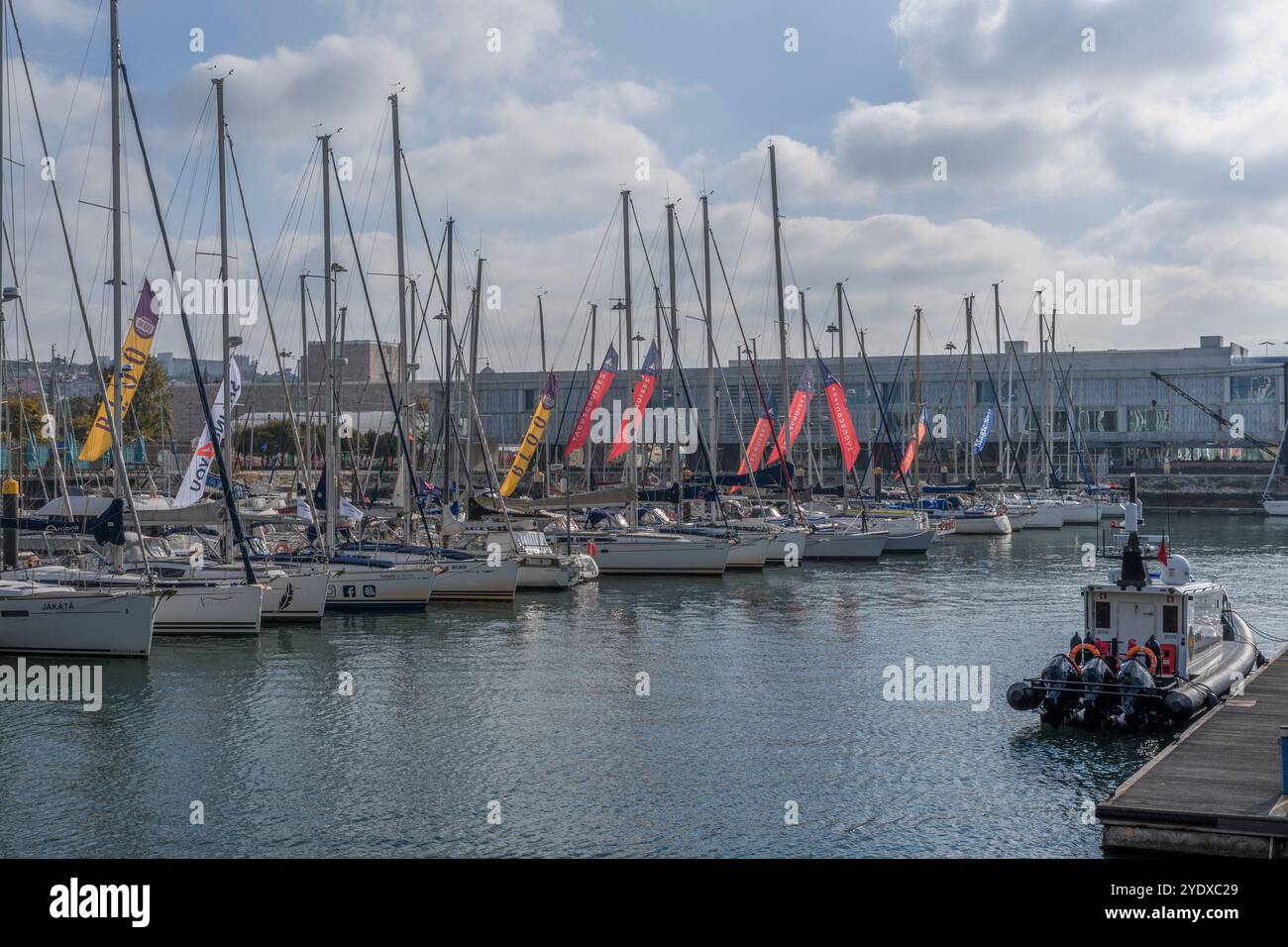 Port sportif de BOM Sucesso (Marina Doca do Bom Sucesso) Lisbonne, Portugal, Europe Banque D'Images