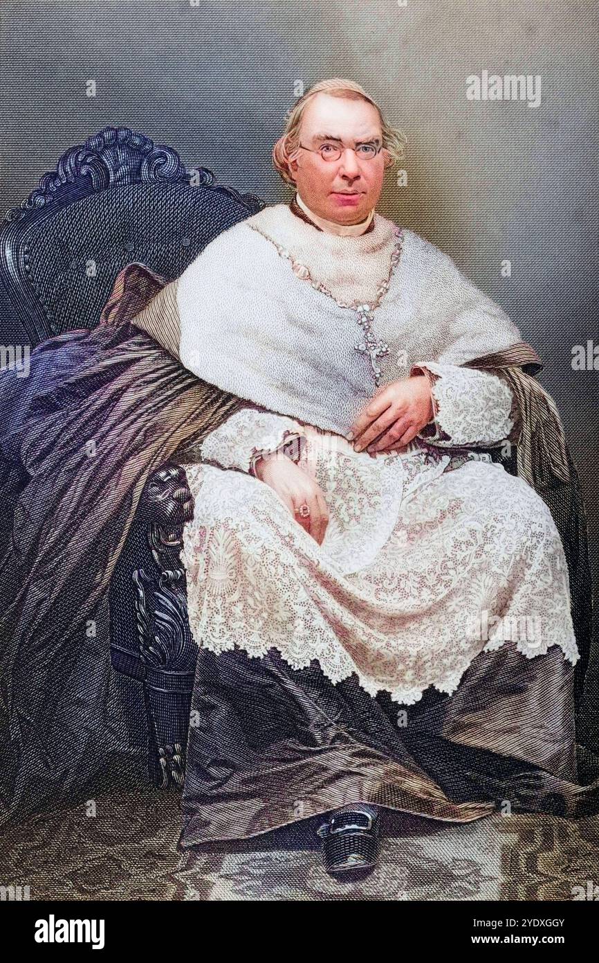 Nicholas Patrick Wiseman, 1802-1865. Englischer Kardinal, erster Erzbischof von Westminster, Historisch, digital restaurierte Reproduktion von einer V Banque D'Images