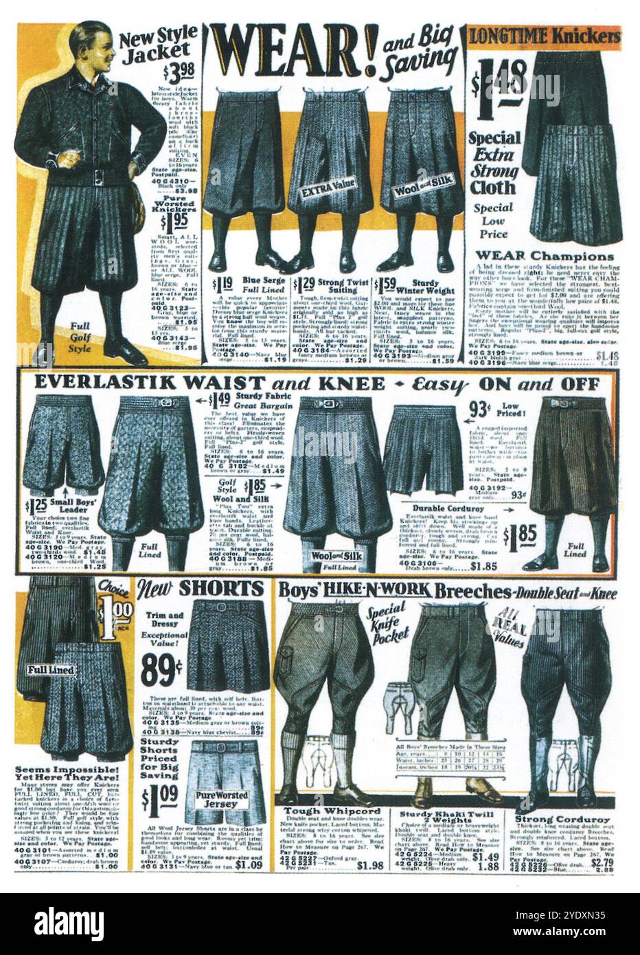 1931 annonce de culottes pour homme Banque D'Images