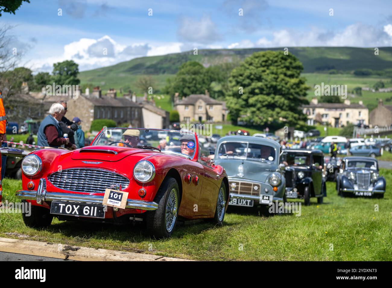 2024 Beamish Relability Vintage car Rally à Bainbridge, Yorkshire Dales, Royaume-Uni. Banque D'Images