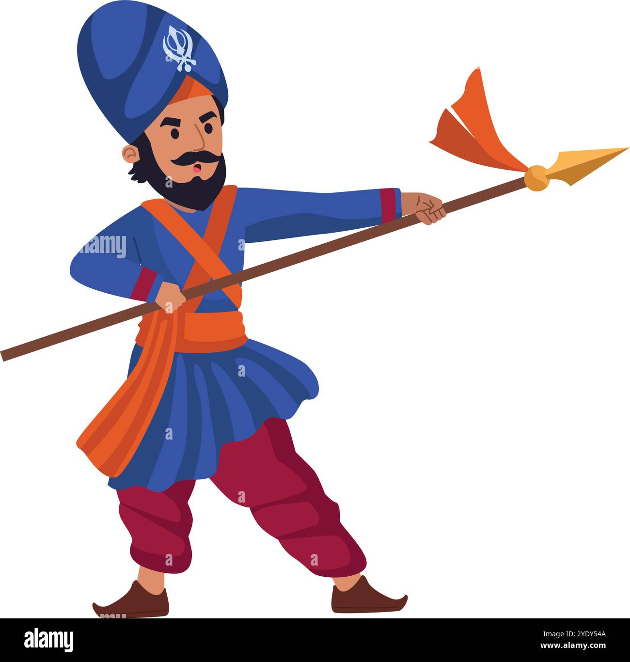 homme fabriquant un gatka d'art martial sikh Illustration de Vecteur