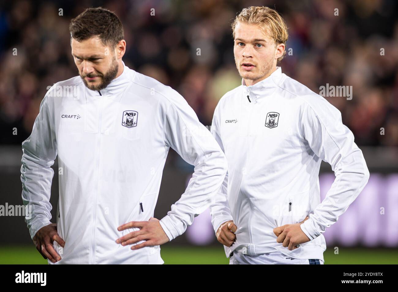 Herning, Danemark. 27 octobre 2024. Mads Emil Madsen de Aarhus GF vu lors du match de 3F Superliga entre le FC Midtjylland et Aarhus GF au MCH Arena de Herning. Banque D'Images