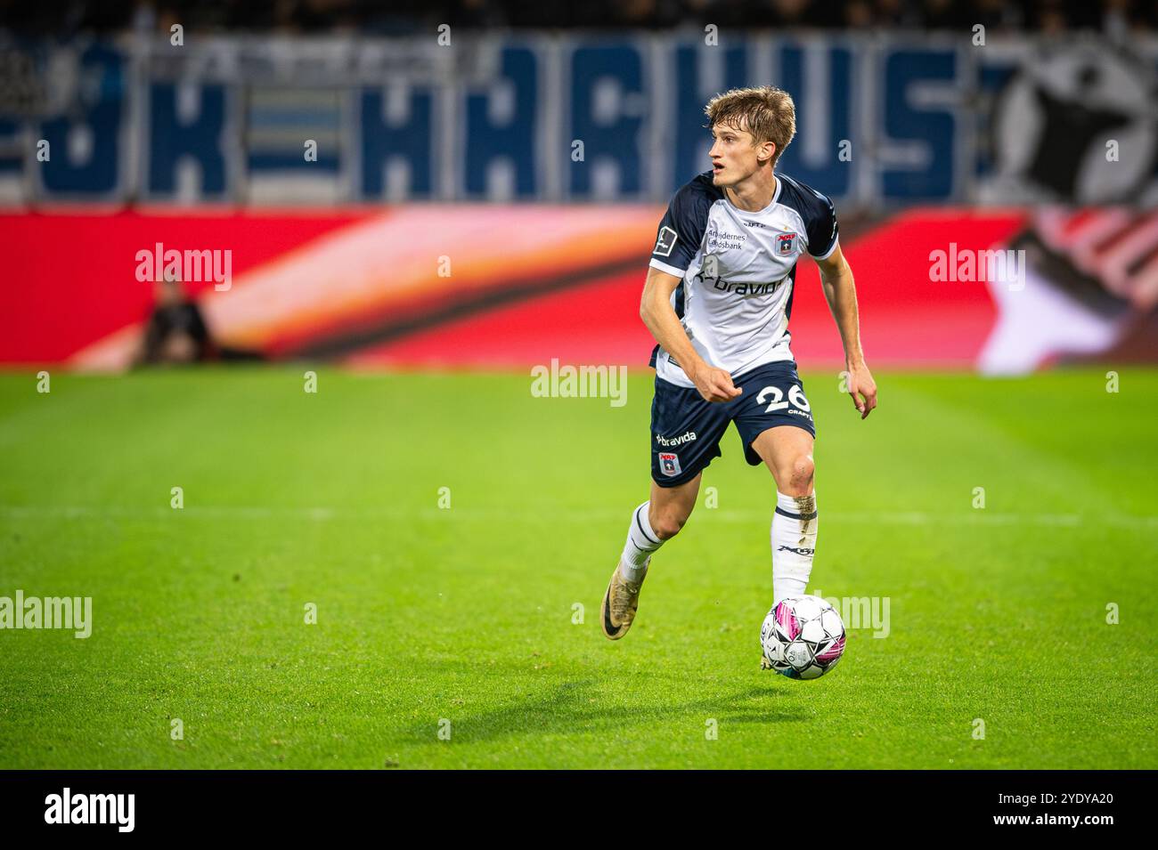 Herning, Danemark. 27 octobre 2024. Jacob Andersen (26) de Aarhus GF vu lors du match de 3F Superliga entre le FC Midtjylland et Aarhus GF au MCH Arena de Herning. Banque D'Images