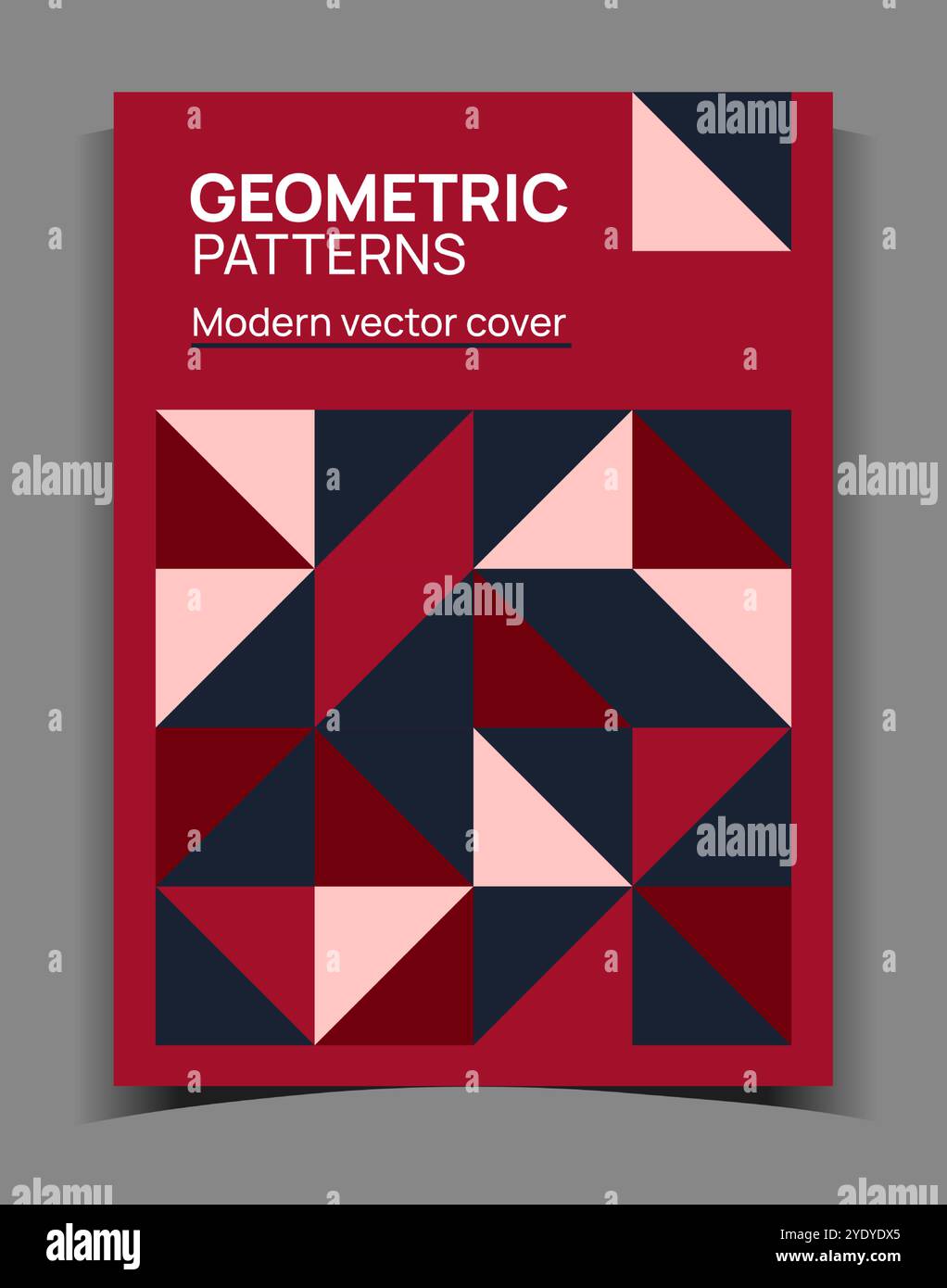 Conception de bannière de motif géométrique. Couverture moderne. Prospectus, imprimés ou affiches. Couleurs rouge et bleue, figures simples. Écriteau brutaliste style Bauhaus. Brochure monochrome. Illustration minimaliste vectorielle Illustration de Vecteur