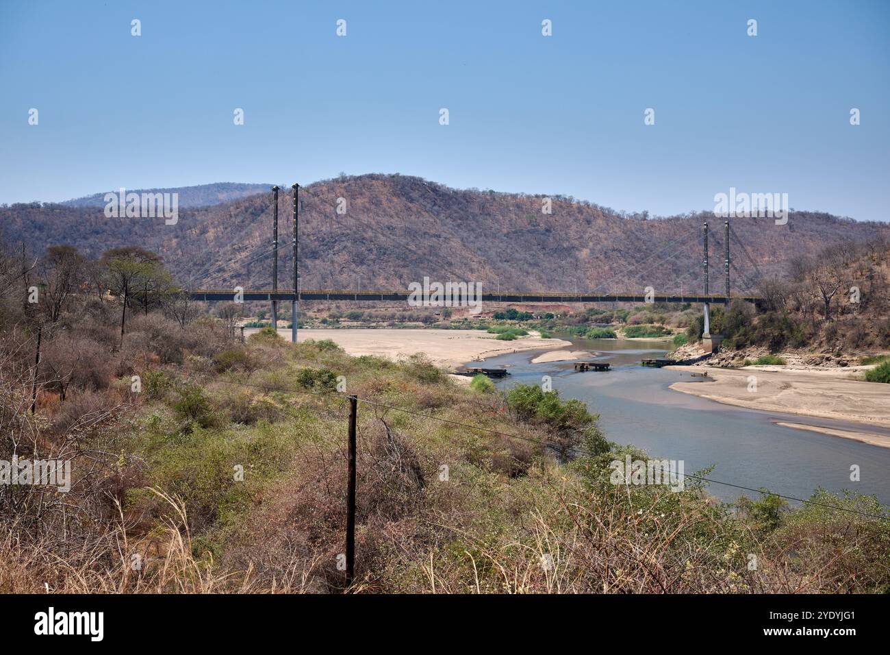 Pont de Luangwa, pont à Great East Road au-dessus de la rivière Luangwa, Zambie, Afrique Banque D'Images
