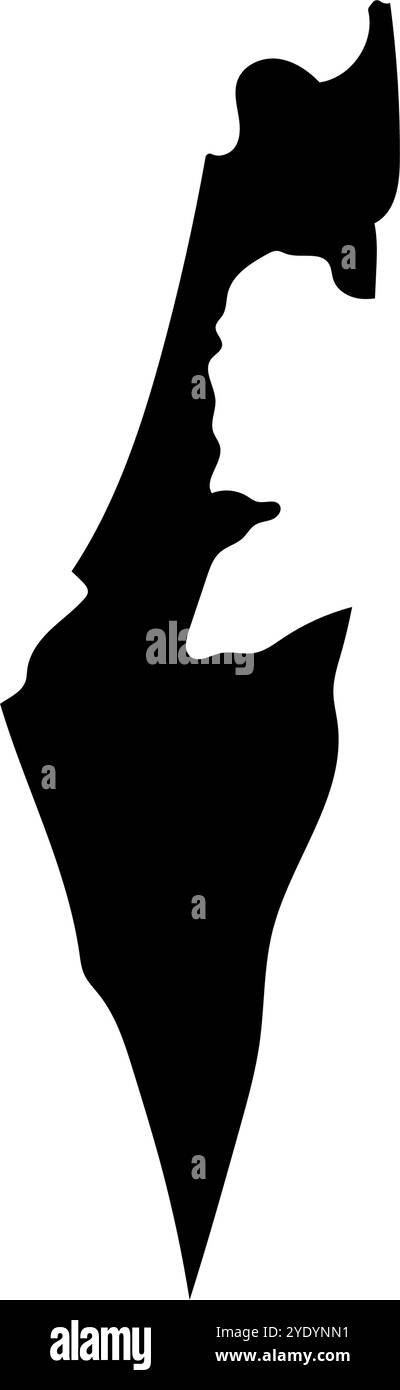 Icône de silhouette de carte Israël. Vecteur modifiable. Illustration de Vecteur