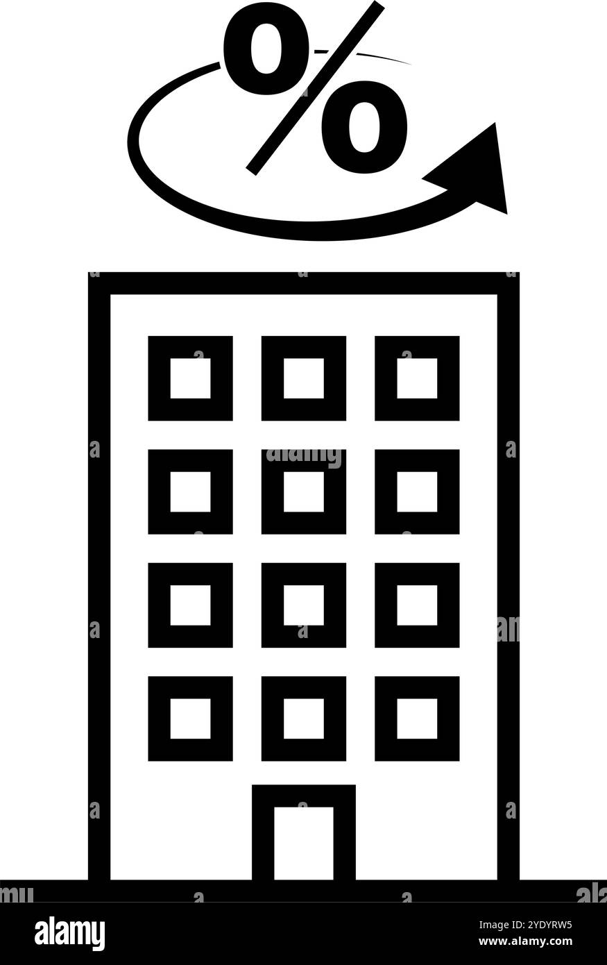 Icône de rendement d'investissement immobilier. Vecteur modifiable. Illustration de Vecteur