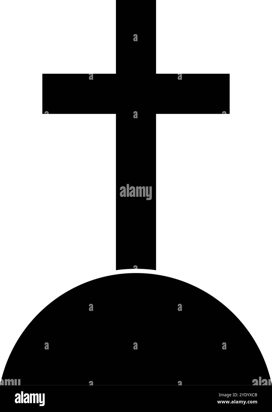 Icône de silhouette de tombe chrétienne. Cimetière. Vecteur modifiable. Illustration de Vecteur