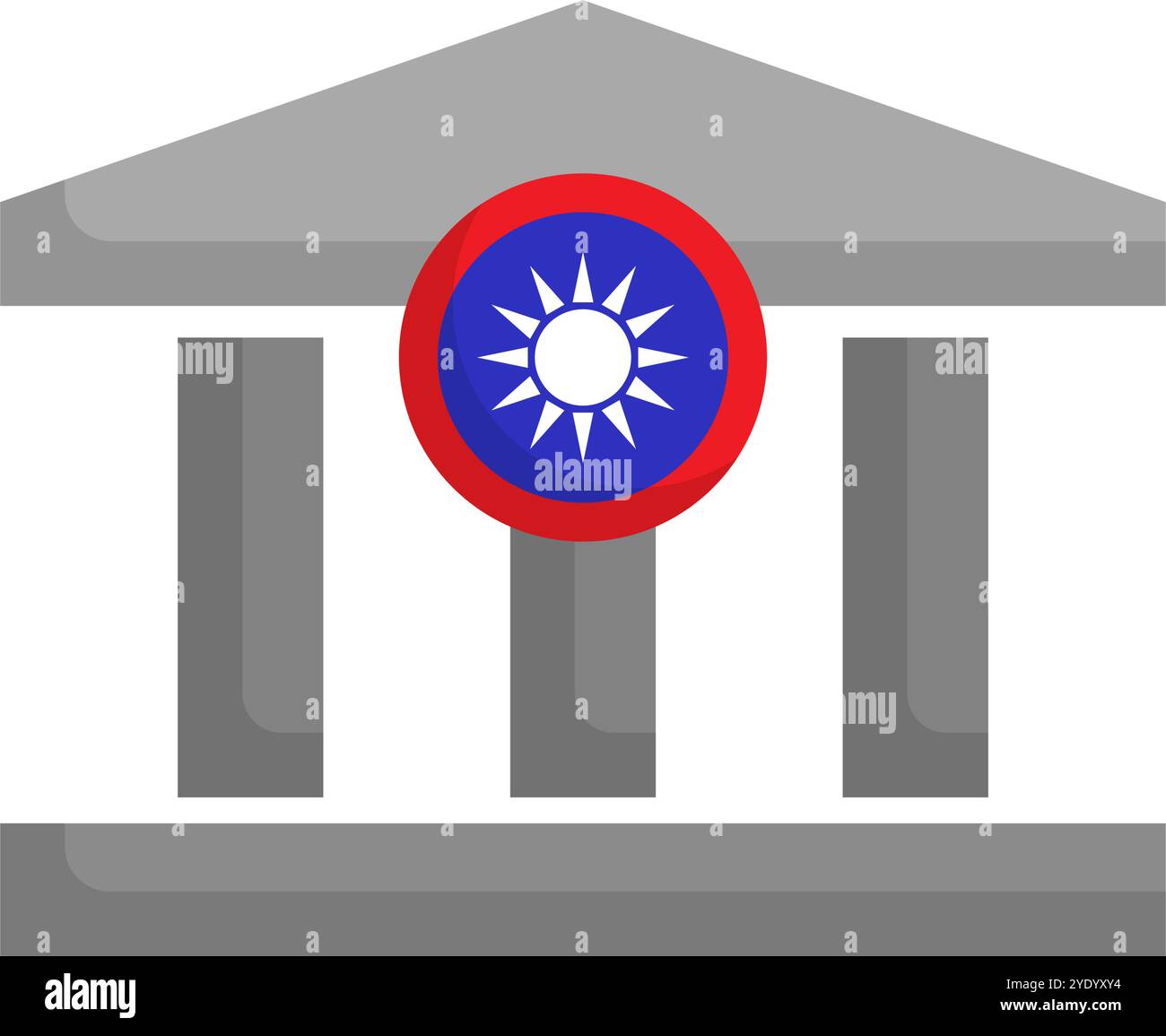 Icône du gouvernement de Taïwan ou icône de la Banque de Taïwan. Vecteur modifiable. Illustration de Vecteur