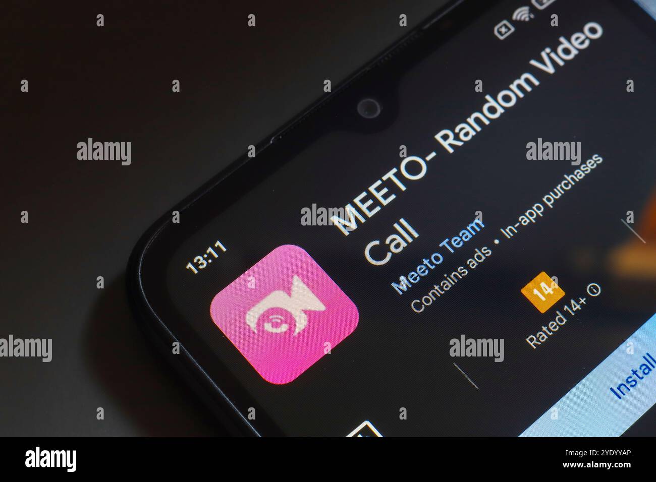 28 octobre 2024, Brésil. Dans cette illustration photo, le logo de l'application MEETO - Random Video Call est affiché sur l'écran d'un smartphone Banque D'Images