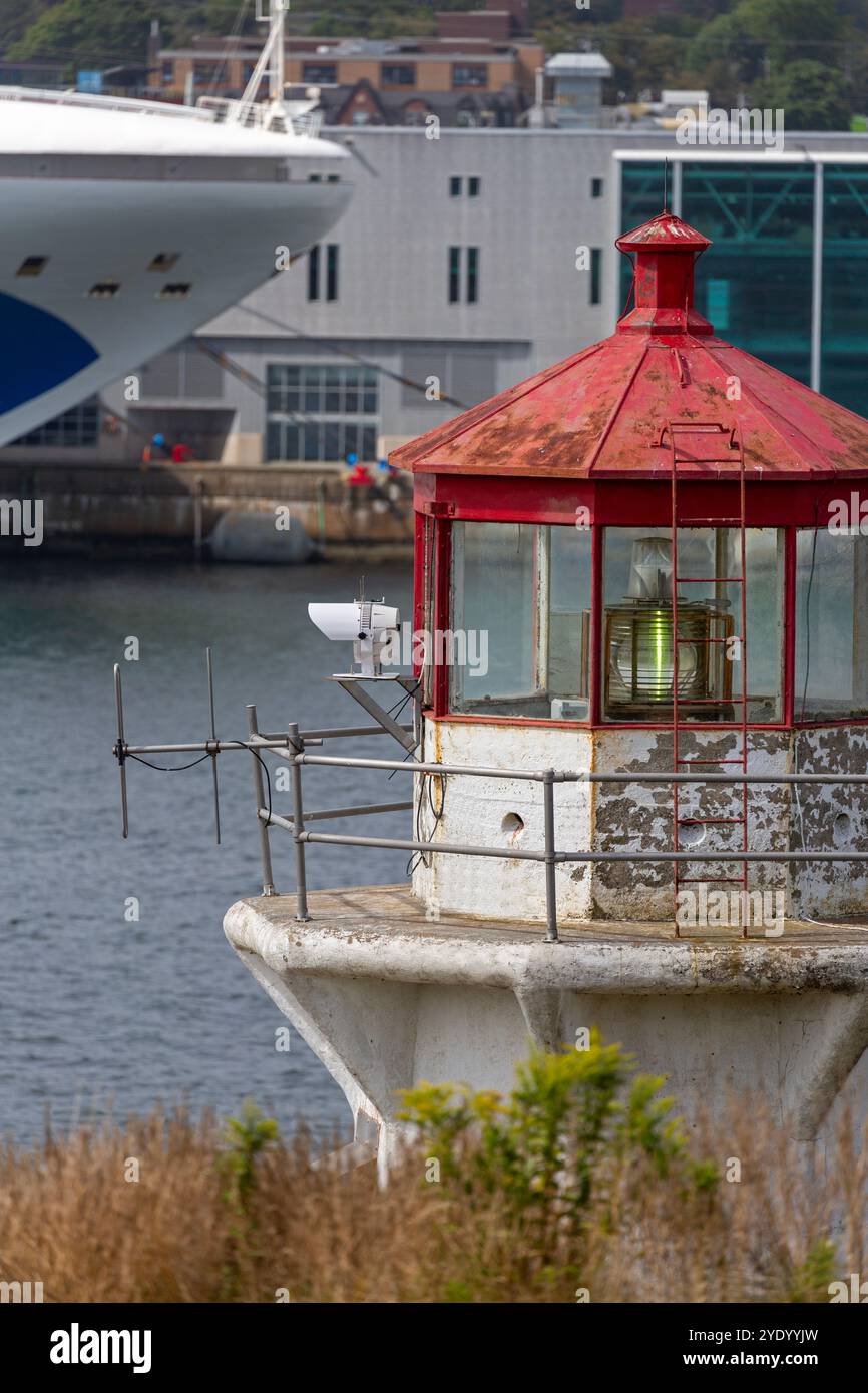 Lanterne, phare de Georges Island, Halifax, Nouvelle-Écosse, Canada Banque D'Images