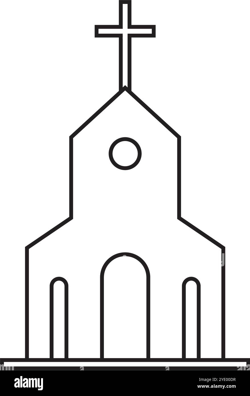 Icône d'élément d'église symbole Design Illustration de Vecteur