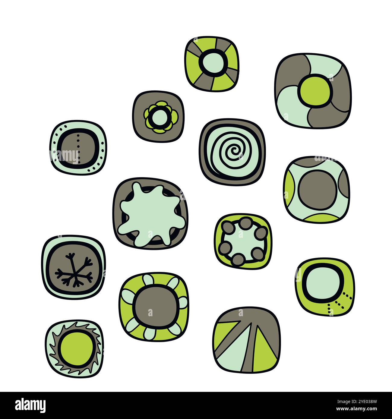 Icône de l'art aborigène géométrique. Décoration ethnique tribale arrondie. Afican, motiph. australien. Peinture de points. Illustration vectorielle, modèle pour Illustration de Vecteur