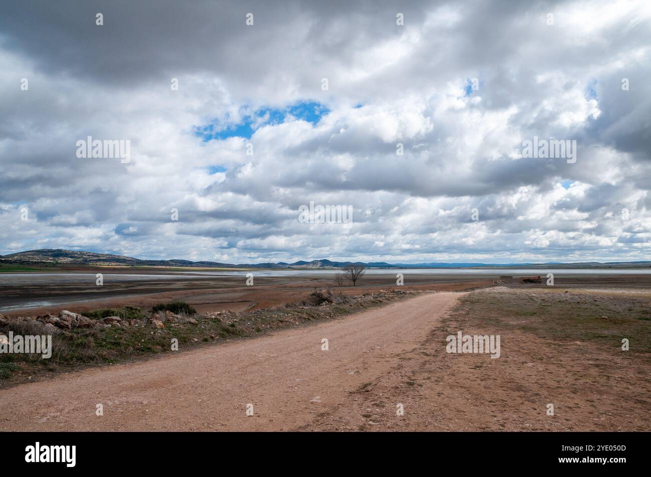 Vue sur la lagune de Gallocanta, Aragón Espagne Banque D'Images