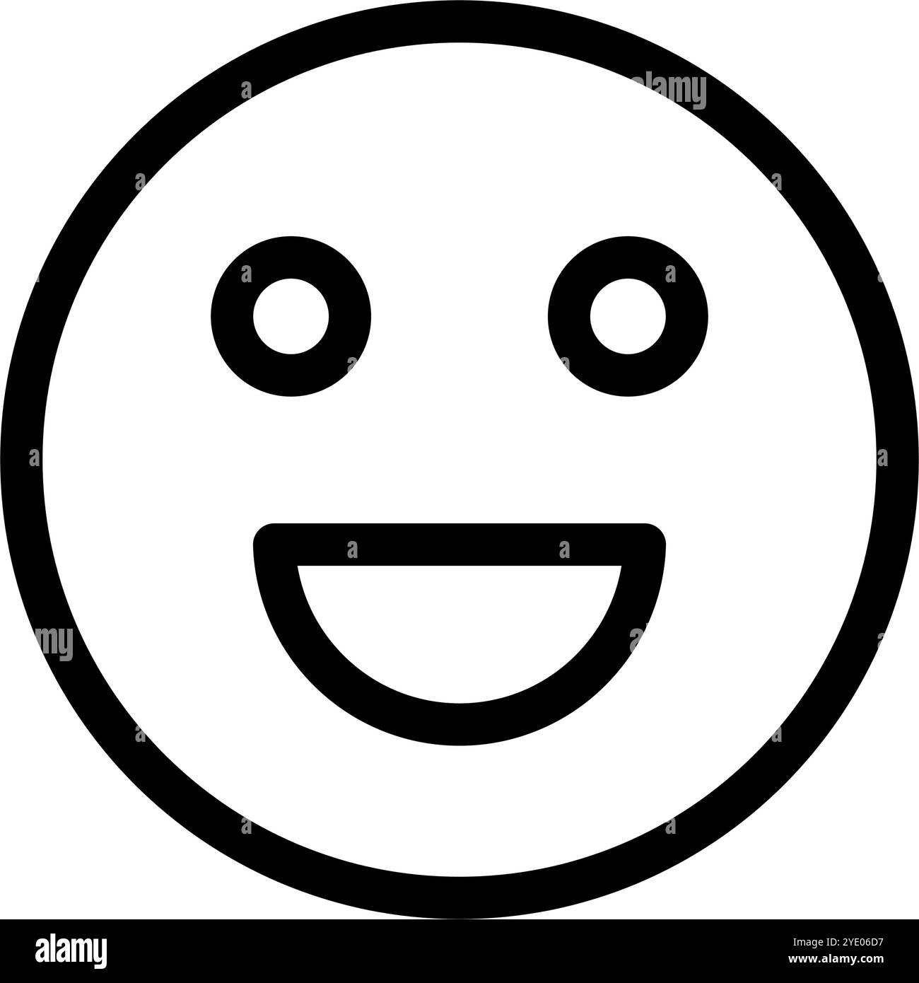 Emoji simple visage souriant. Amusant. Vecteur modifiable. Illustration de Vecteur