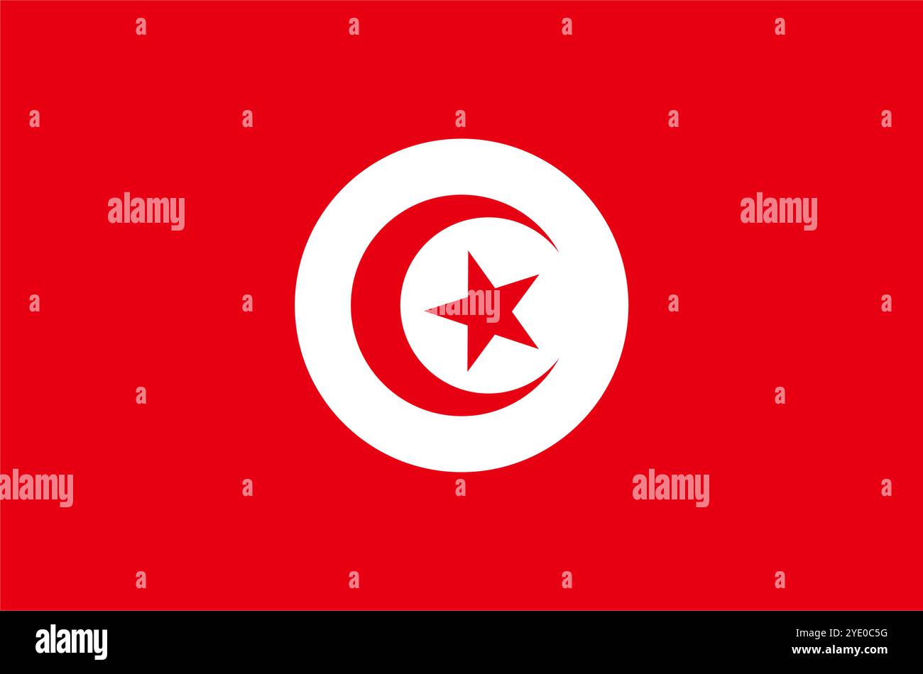 Drapeau tunisien. Drapeau tunisien. Vecteur modifiable. Illustration de Vecteur