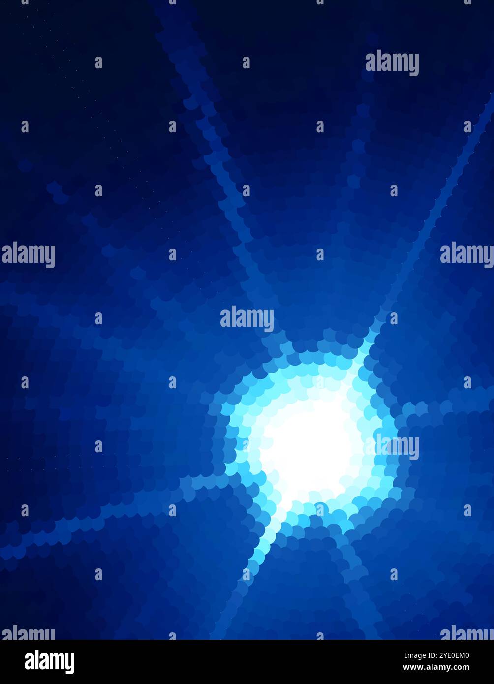 Motif abstrait en pointillés bleu foncé avec cercle d'étoile. Arrière-plan graphique Banque D'Images