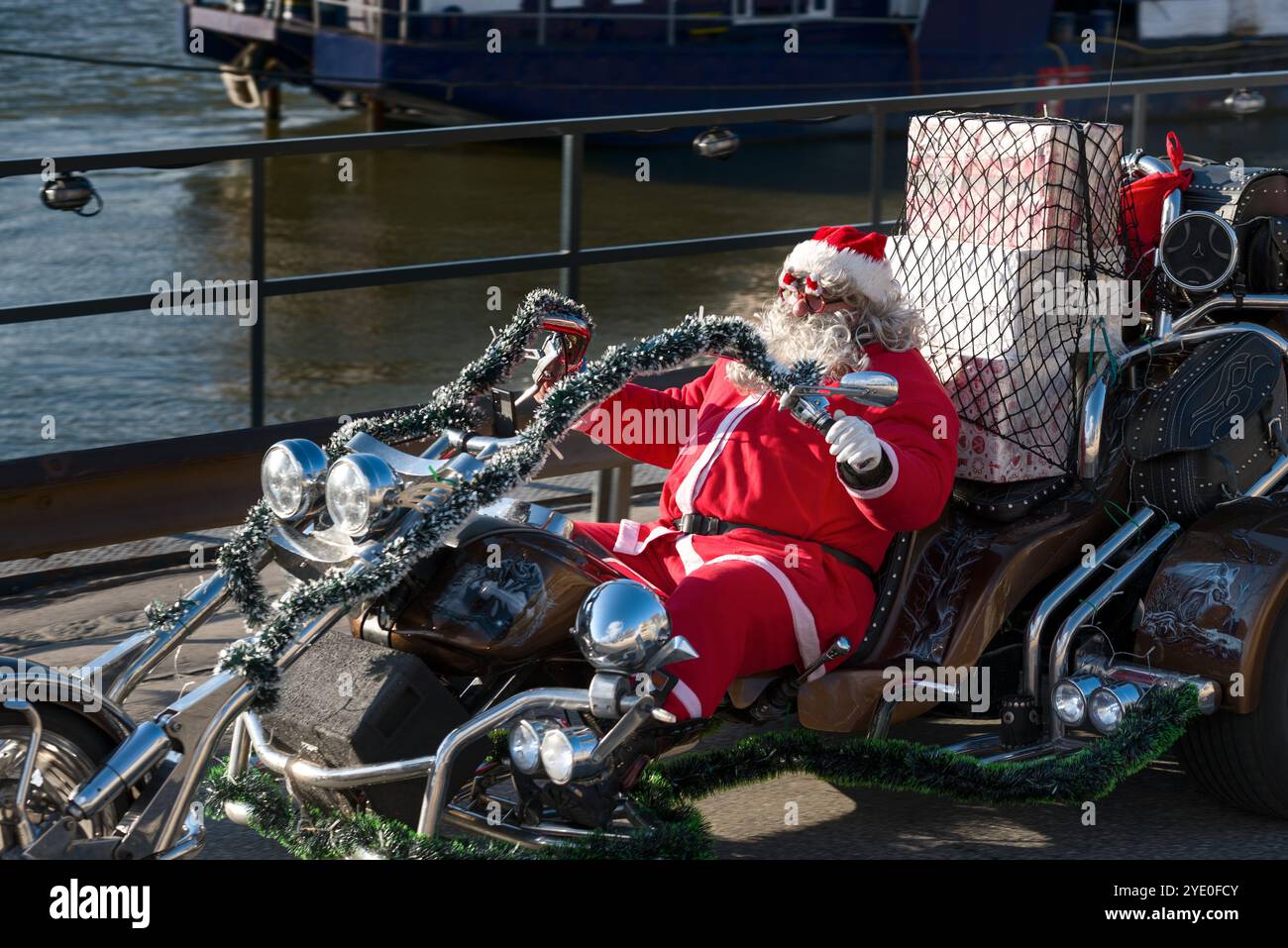 Moto du Père Noël Banque D'Images