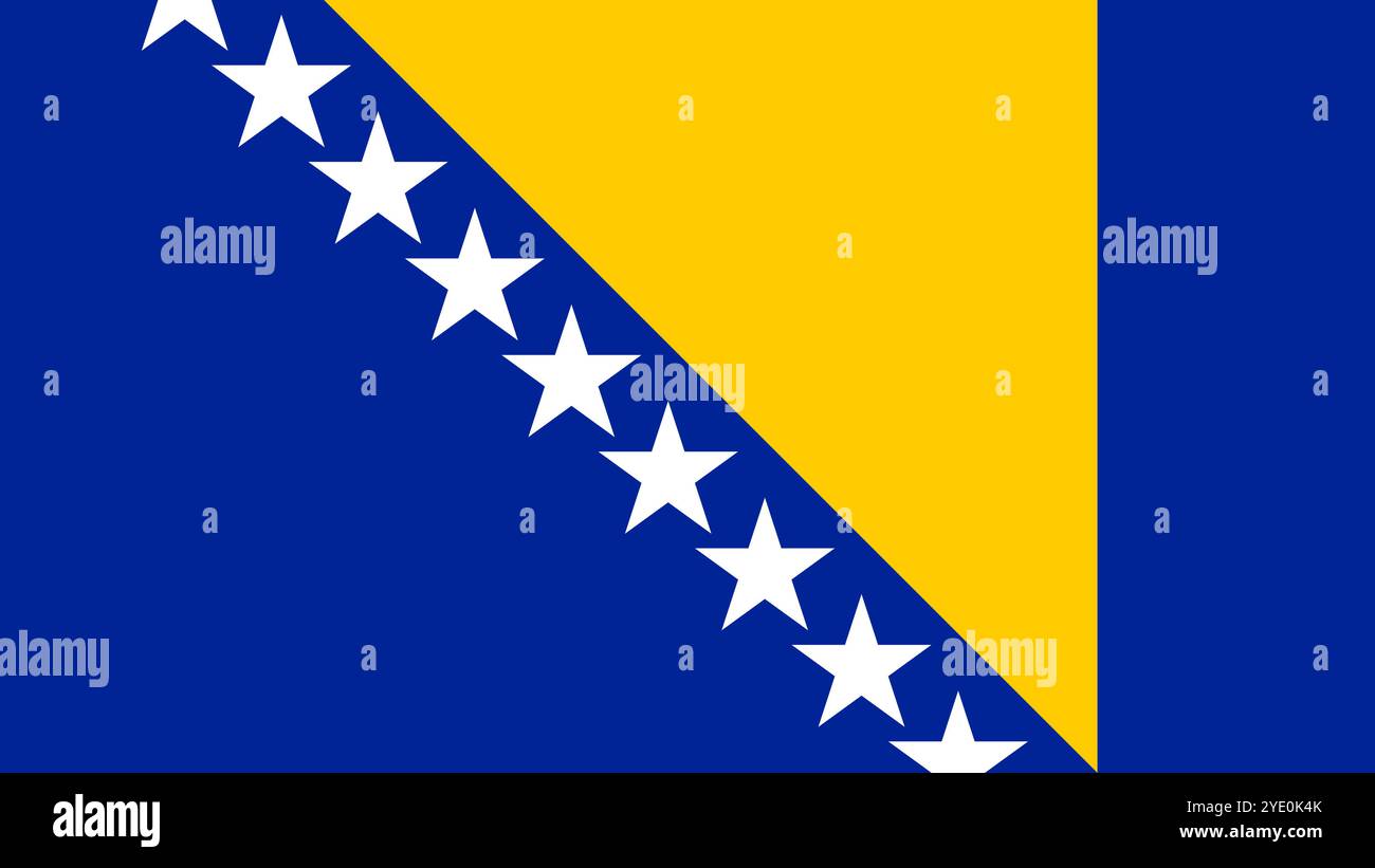 Drapeau de Bosnie-Herzégovine, format 16:9, drapeau de Bosnie-Herzégovine, images vectorielles Illustration de Vecteur